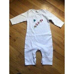 Inch Blue Organic One Piece White Romper 6-12 M